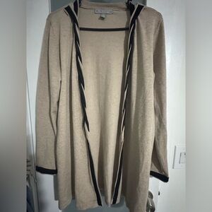 Chic Tan Open-Front Cardigan